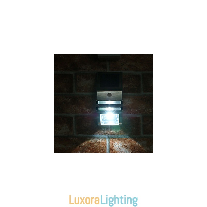 Designer Touch Decorative Solar White Wall Light With PIR Motion Sensor