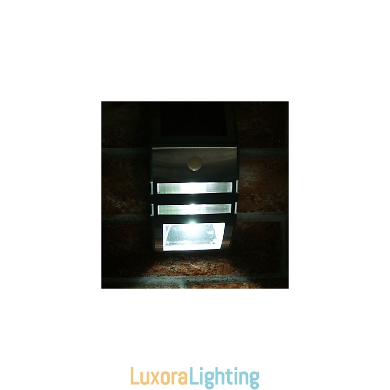 Designer Touch Decorative Solar White Wall Light With PIR Motion Sensor