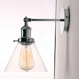 Designer Touch Decorative Art Deco Wall Light with Glass Cone Shade Down