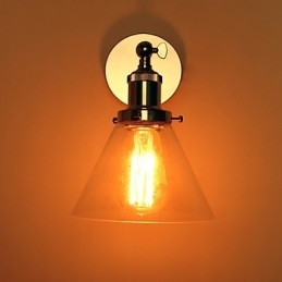 Designer Touch Decorative Art Deco Wall Light with Glass Cone Shade Down