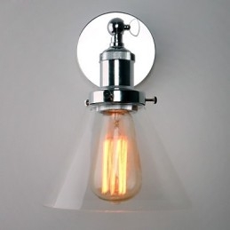 Designer Touch Decorative Art Deco Wall Light with Glass Cone Shade Down
