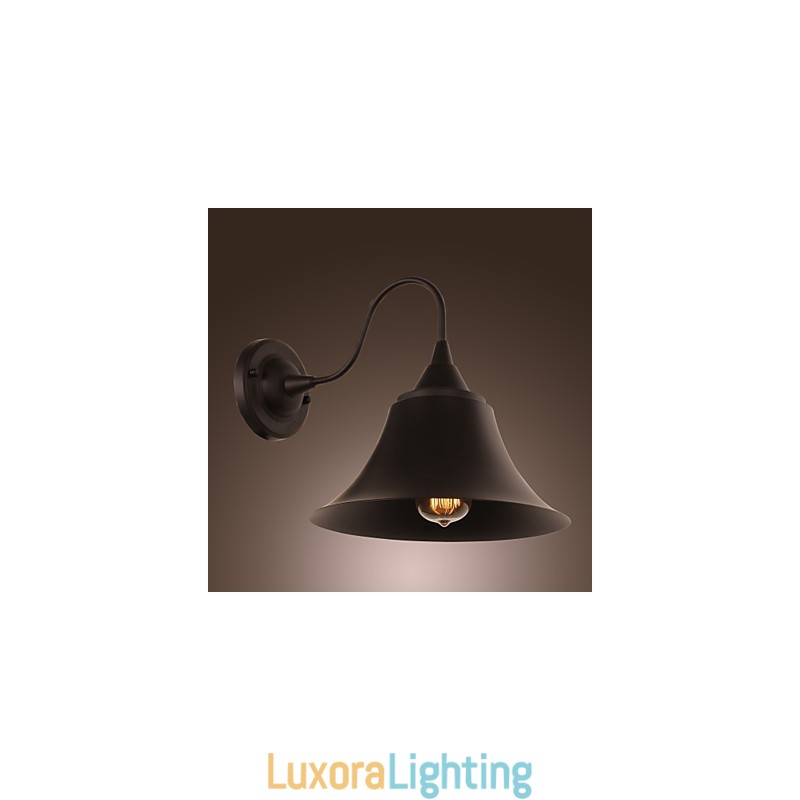 Designer Touch Decorative Artistic Wall Light with Retro Metal Shade and Bracket