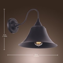 Designer Touch Decorative Artistic Wall Light with Retro Metal Shade and Bracket