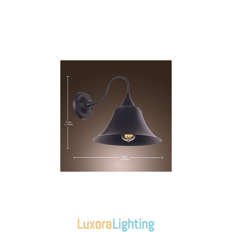Designer Touch Decorative Artistic Wall Light with Retro Metal Shade and Bracket