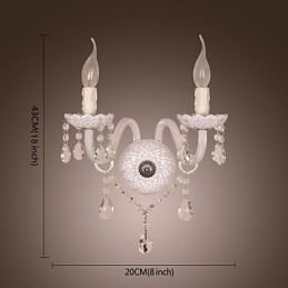 Designer Touch Decorative Crystal Wall Light with 2 Lights in Candle Bulb