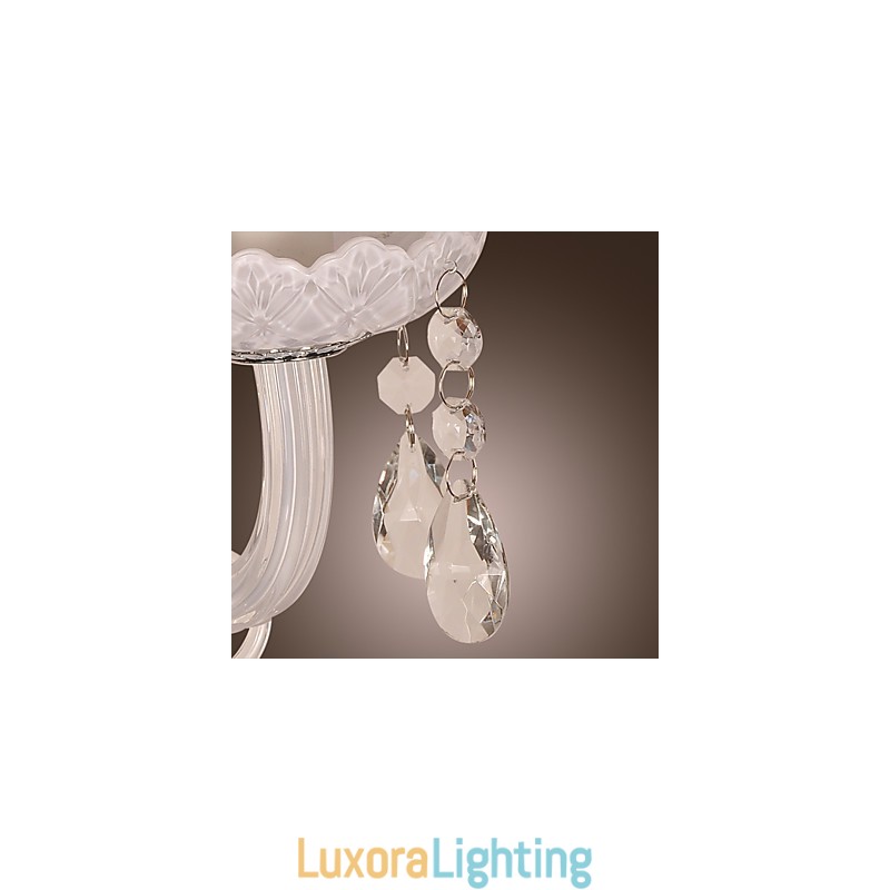 Designer Touch Decorative Crystal Wall Light with 2 Lights in Candle Bulb