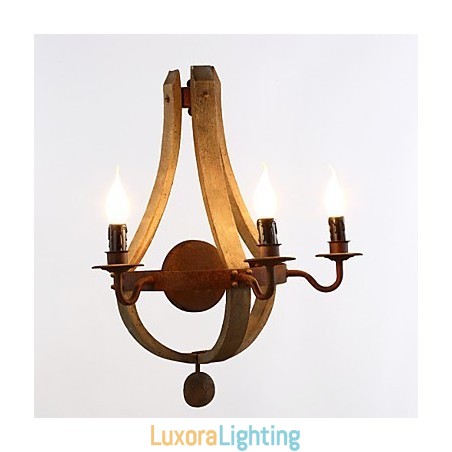 Designer Touch Decorative Mini Style Wall Sconces Rustic Lodge Wood Bamboo