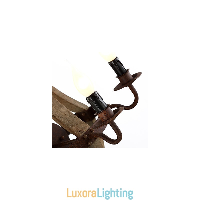 Designer Touch Decorative Mini Style Wall Sconces Rustic Lodge Wood Bamboo