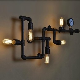 Designer Touch Decorative Wall Sconces 5 Light Water Pipe Iron Mini Style Industrial Style Country Metal
