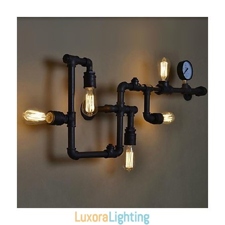 Designer Touch Decorative Wall Sconces 5 Light Water Pipe Iron Mini Style Industrial Style Country Metal