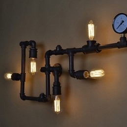 Designer Touch Decorative Wall Sconces 5 Light Water Pipe Iron Mini Style Industrial Style Country Metal