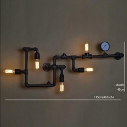 Designer Touch Decorative Wall Sconces 5 Light Water Pipe Iron Mini Style Industrial Style Country Metal
