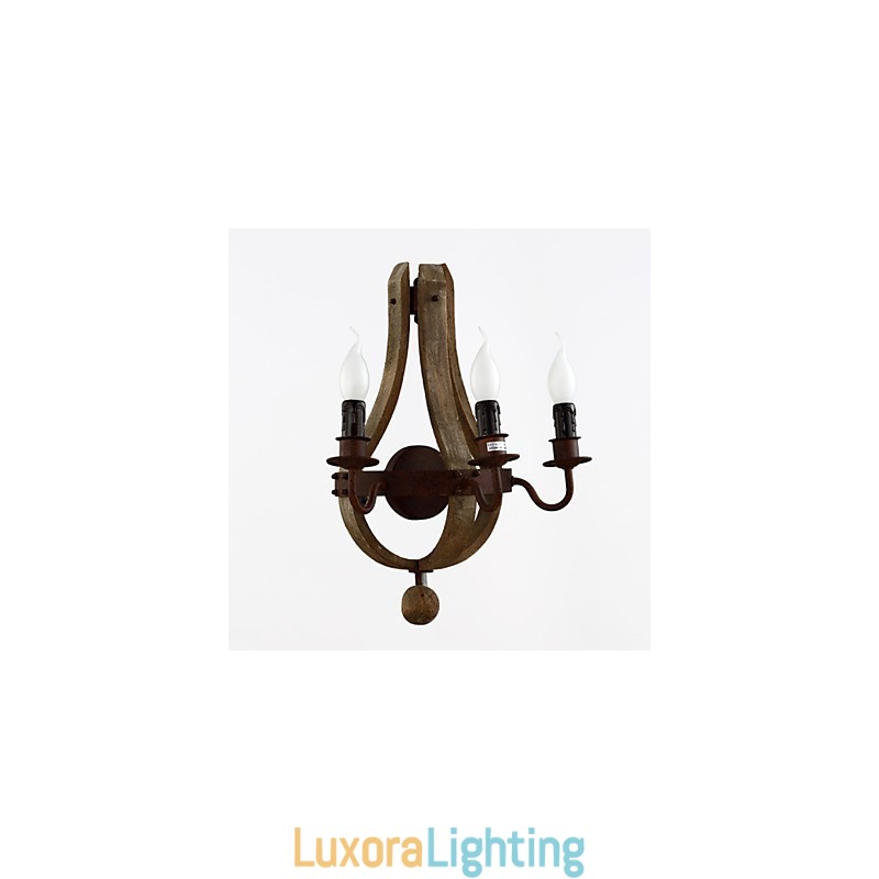 Designer Touch Decorative Vintage Amercian Rustic Wooden Wall Wine Barrel Lamp Liviing and Bedroom Lamp