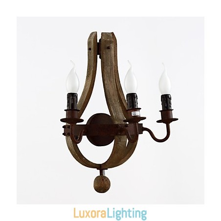 Designer Touch Decorative Vintage Amercian Rustic Wooden Wall Wine Barrel Lamp Liviing and Bedroom Lamp