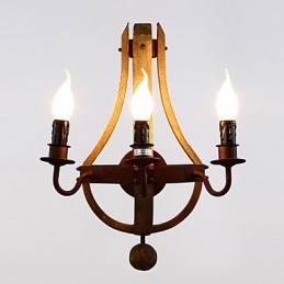 Designer Touch Decorative Vintage Amercian Rustic Wooden Wall Wine Barrel Lamp Liviing and Bedroom Lamp