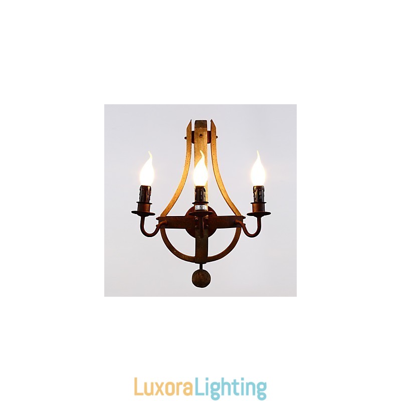 Designer Touch Decorative Vintage Amercian Rustic Wooden Wall Wine Barrel Lamp Liviing and Bedroom Lamp