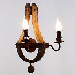 Designer Touch Decorative Mini Style Wall Sconces Rustic Lodge Wood Bamboo