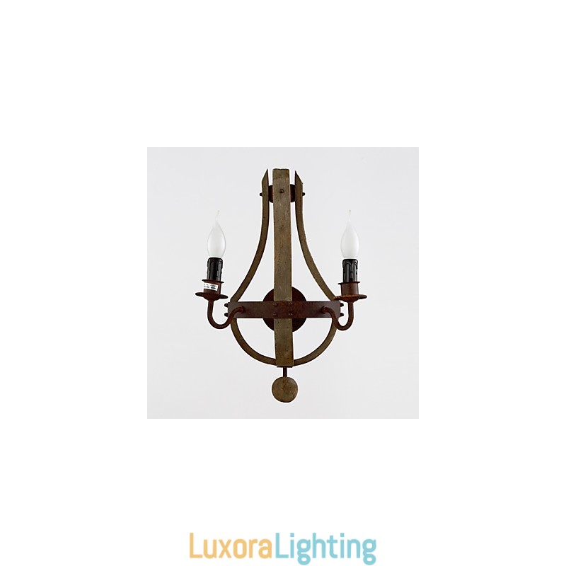 Designer Touch Decorative Mini Style Wall Sconces Rustic Lodge Wood Bamboo