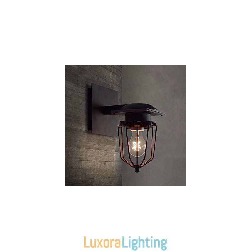 Designer Touch Decorative Retro Wrought Wall Lamps Single Head Antique Wall Lamp Reminisced Lamp Loft American Iron Vintage Small Cages Wall Lamp
