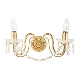 Designer Touch Decorative Golden Crystal Wall Light with 2 Lights