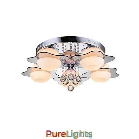 Designer Touch Decorative Remoter Control 5 Lights with Blue Redss Modern Ceiling Light Flush Mount