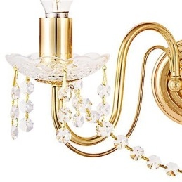 Designer Touch Decorative Golden Crystal Wall Light with 2 Lights