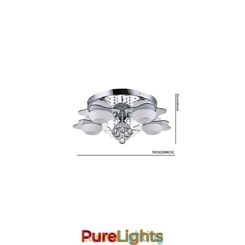 Designer Touch Decorative Remoter Control 5 Lights with Blue Redss Modern Ceiling Light Flush Mount