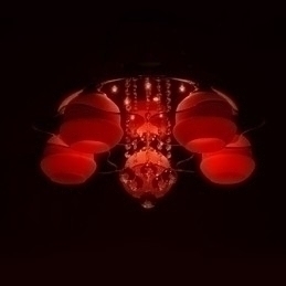 Designer Touch Decorative Remoter Control 5 Lights with Blue Redss Modern Ceiling Light Flush Mount