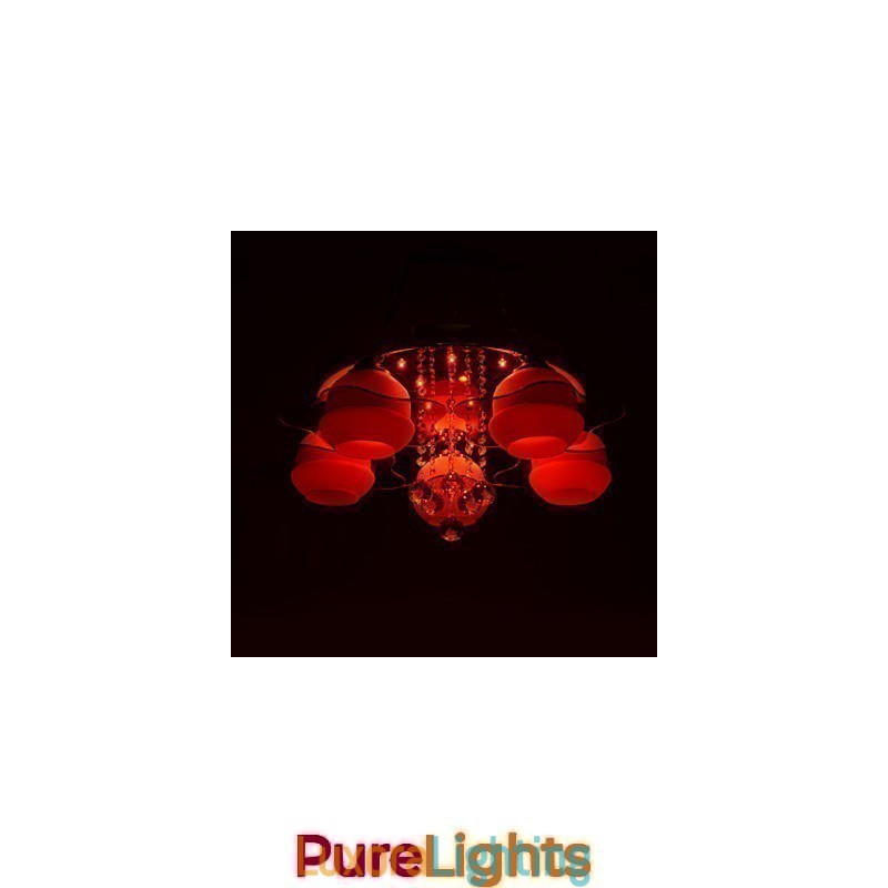 Designer Touch Decorative Remoter Control 5 Lights with Blue Redss Modern Ceiling Light Flush Mount