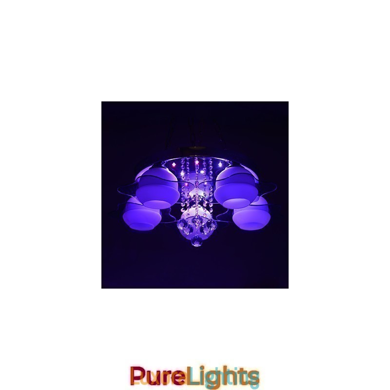 Designer Touch Decorative Remoter Control 5 Lights with Blue Redss Modern Ceiling Light Flush Mount