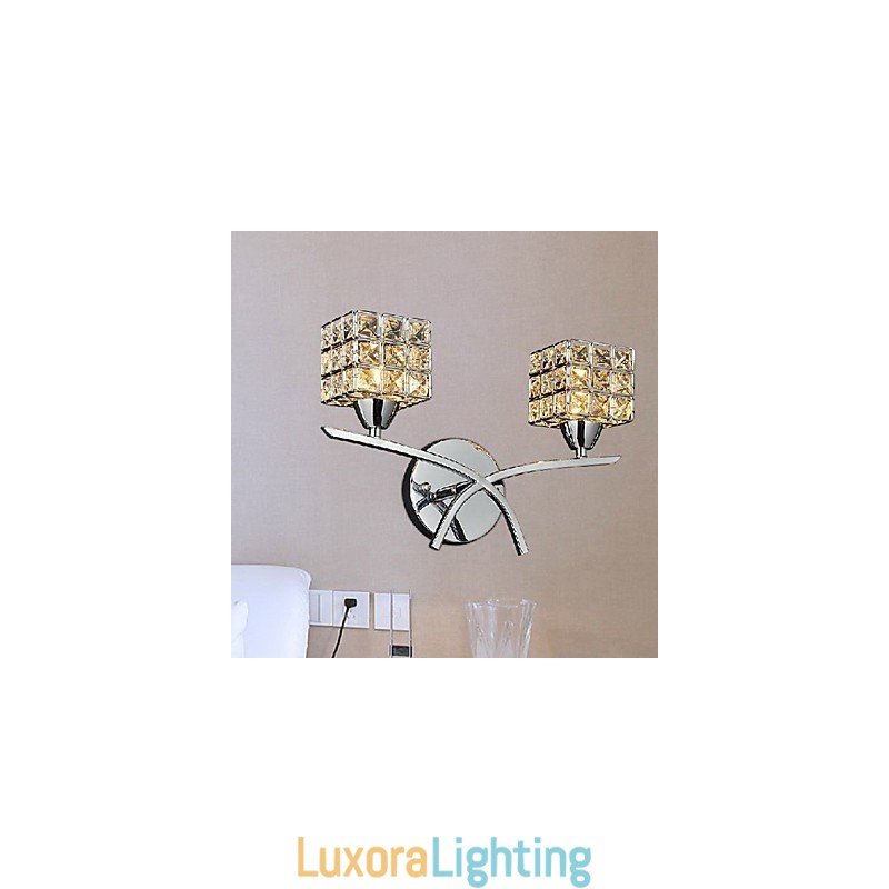 Designer Touch Decorative Modern Crystal Wall Light In 2 Lights
