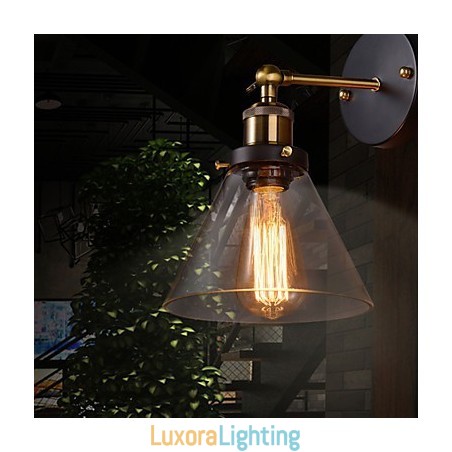 Designer Touch Decorative Retro Wall Light with Floral Glass Shade and Metal Bracket