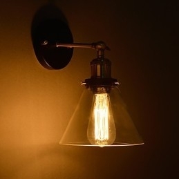 Designer Touch Decorative Retro Wall Light with Floral Glass Shade and Metal Bracket