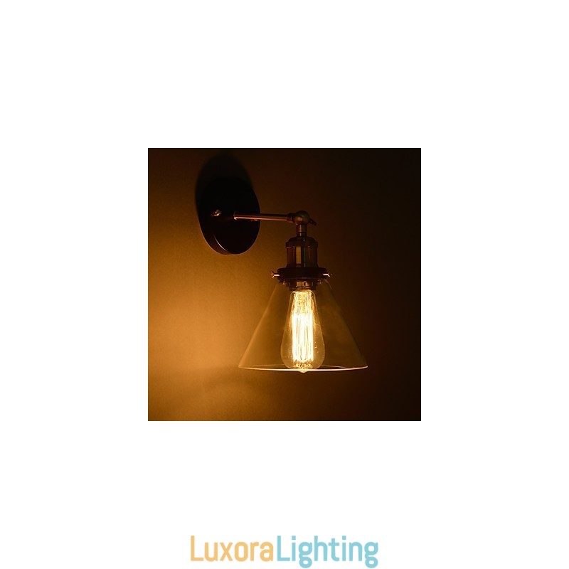 Designer Touch Decorative Retro Wall Light with Floral Glass Shade and Metal Bracket