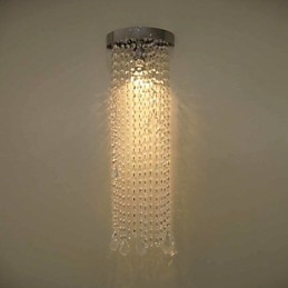 Designer Touch Decorative 50W MR16 Chrome Finish Wall Light with Crystal Chains