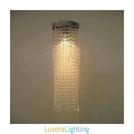 Designer Touch Decorative 50W MR16 Chrome Finish Wall Light with Crystal Chains