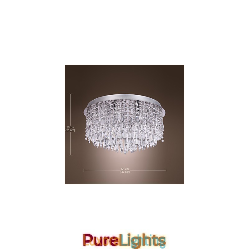 Designer Touch Decorative Modern Contemporary Crystal Chrome Flush Mount