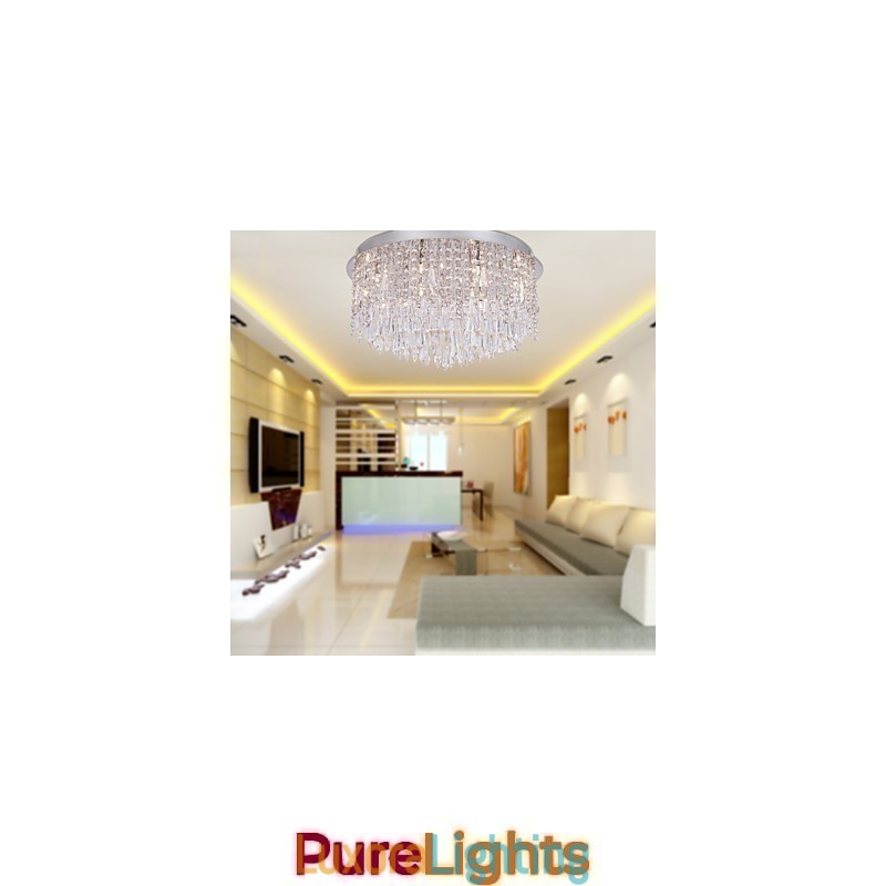 Designer Touch Decorative Modern Contemporary Crystal Chrome Flush Mount