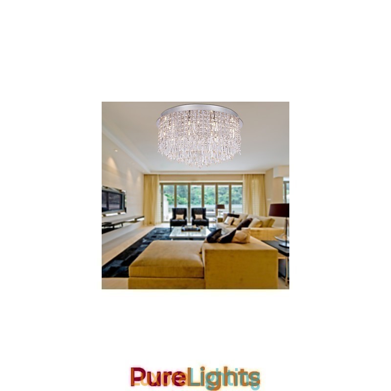 Designer Touch Decorative Modern Contemporary Crystal Chrome Flush Mount