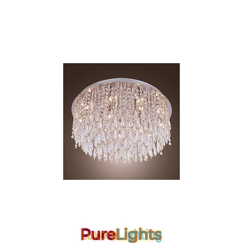 Designer Touch Decorative Modern Contemporary Crystal Chrome Flush Mount