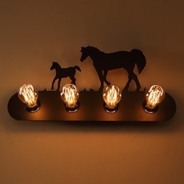 Designer Touch Decorative American Village Pastoral LOFT Style Bedroom Aisle Iron Retro Wild Horse Wall Lamps Free Shipping