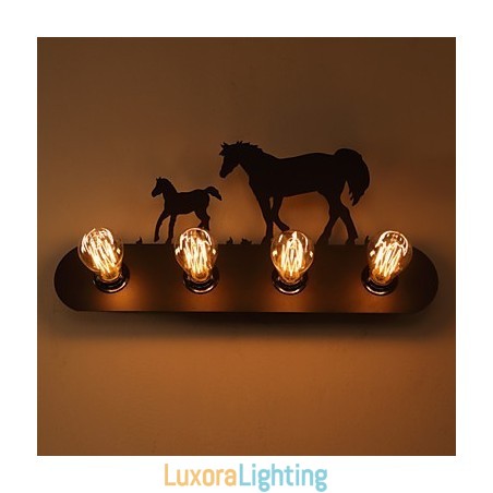 Designer Touch Decorative American Village Pastoral LOFT Style Bedroom Aisle Iron Retro Wild Horse Wall Lamps Free Shipping
