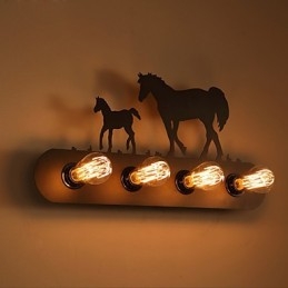 Designer Touch Decorative American Village Pastoral LOFT Style Bedroom Aisle Iron Retro Wild Horse Wall Lamps Free Shipping