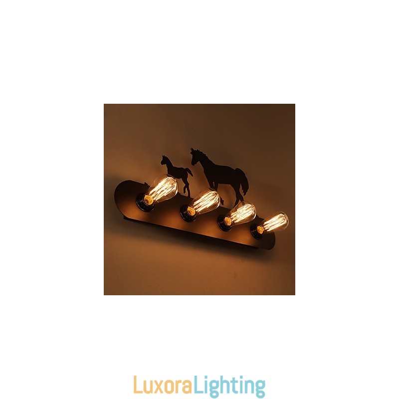 Designer Touch Decorative American Village Pastoral LOFT Style Bedroom Aisle Iron Retro Wild Horse Wall Lamps Free Shipping