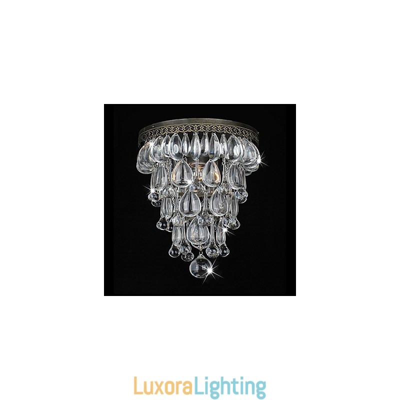 Designer Touch Decorative Antique Green Wall Lights with Crystal Beaded Pendants