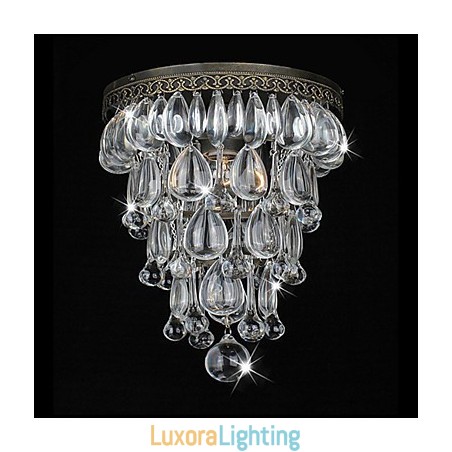 Designer Touch Decorative Antique Green Wall Lights with Crystal Beaded Pendants