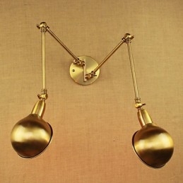 Designer Touch Decorative The New Bronze Nostalgic Modern Rural Countryside Aisle Living Room Warm Light Headed Long Arm Of Iron Wall