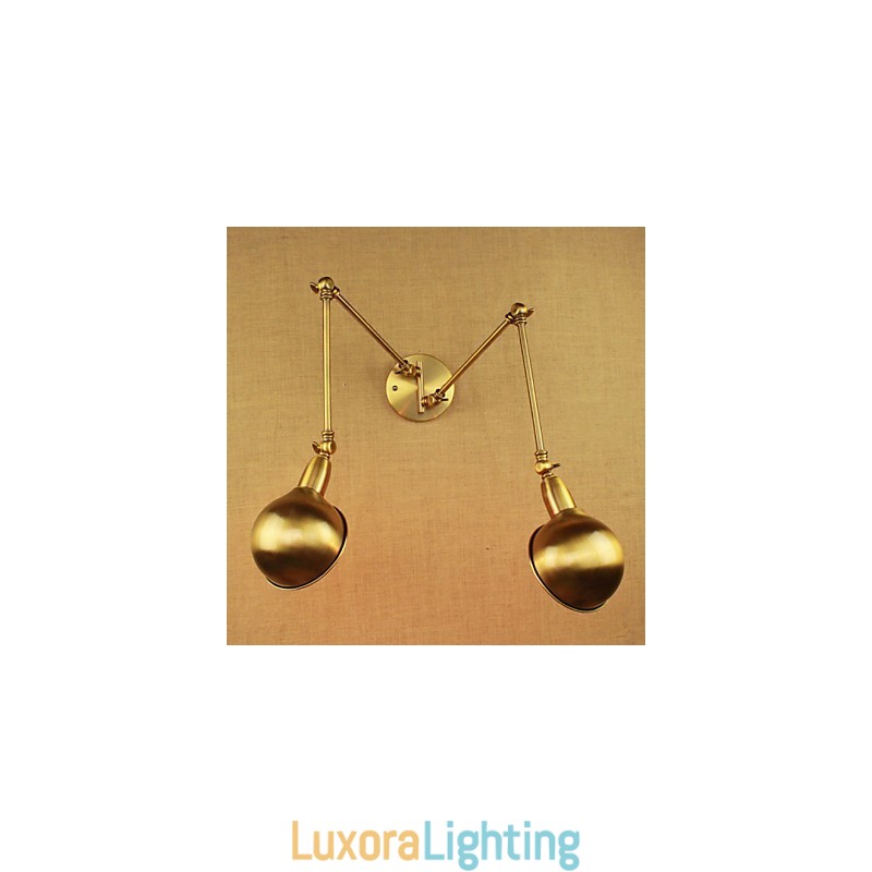 Designer Touch Decorative The New Bronze Nostalgic Modern Rural Countryside Aisle Living Room Warm Light Headed Long Arm Of Iron Wall