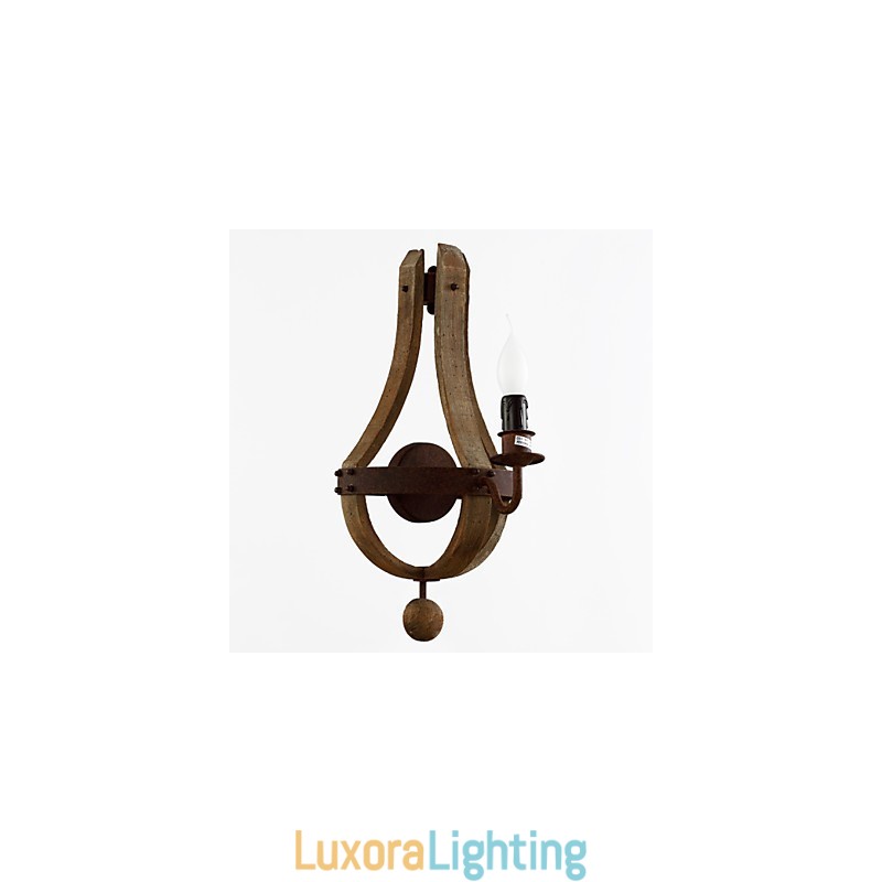 Designer Touch Decorative Mini Style Wall Sconces Rustic Lodge Wood Bamboo