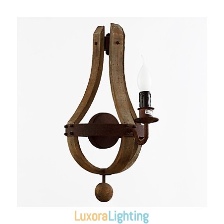 Designer Touch Decorative Mini Style Wall Sconces Rustic Lodge Wood Bamboo